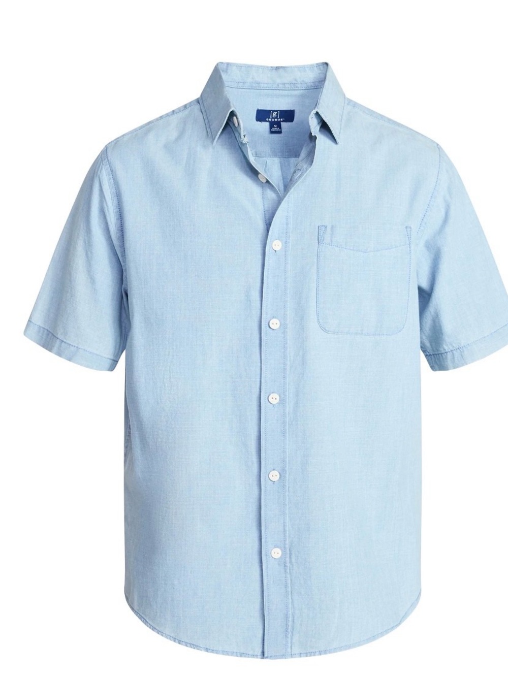 George Light Blue Short-Sleeve Button-Down Shirt